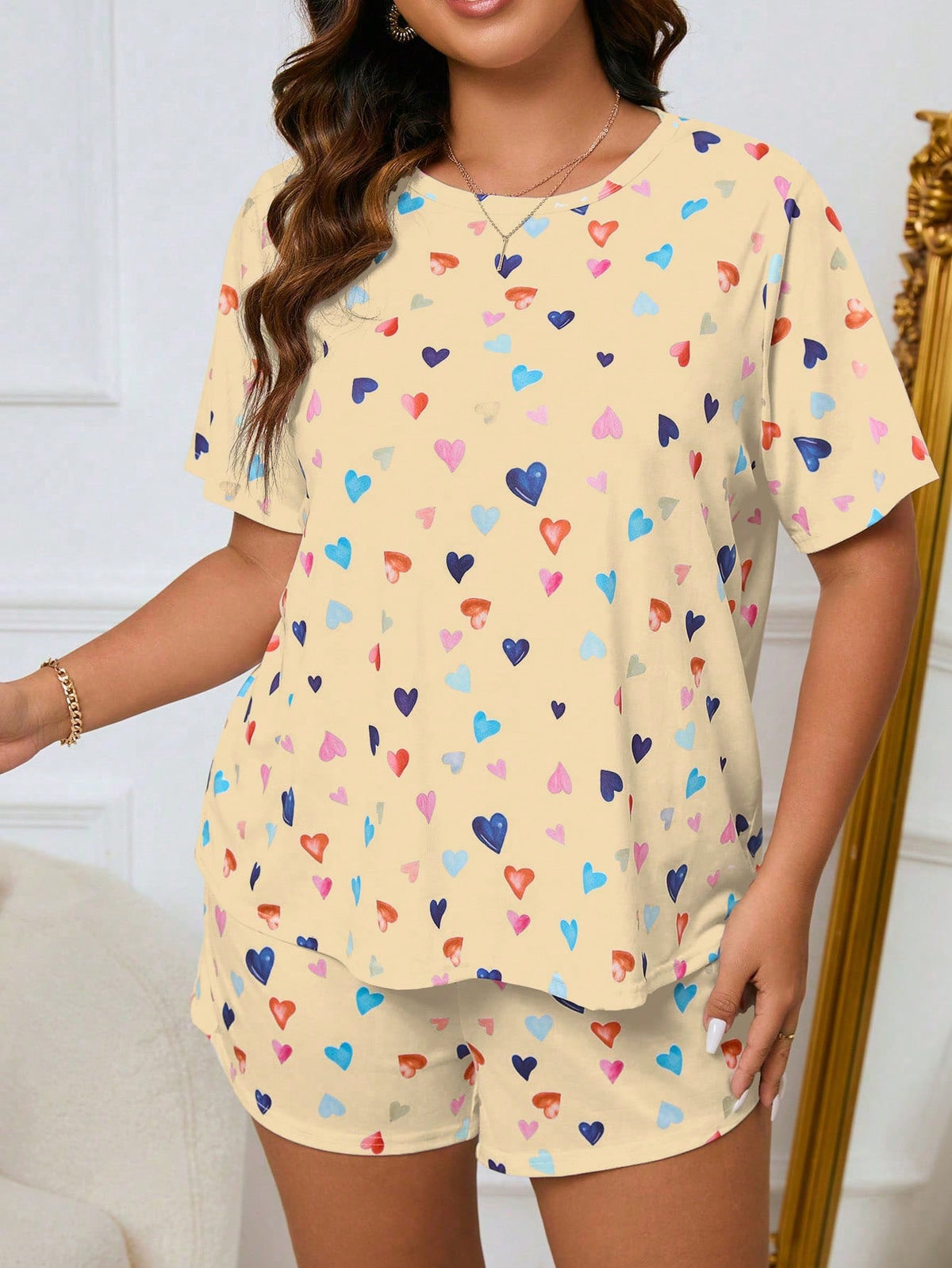 Pijama Plus Size Curto em Malha Fria