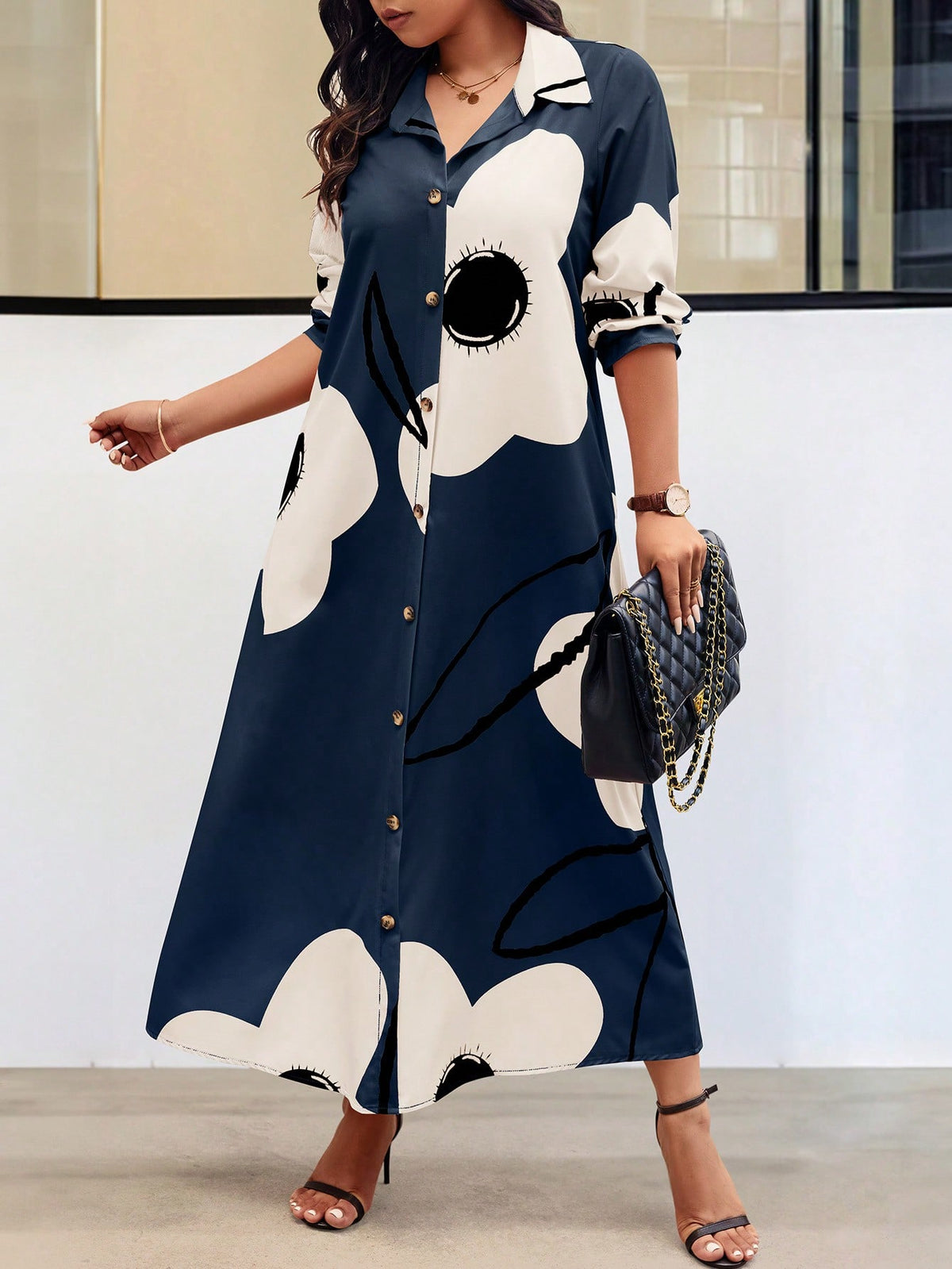 Vestido Longo Sofisticado Plus Size Soltinho
