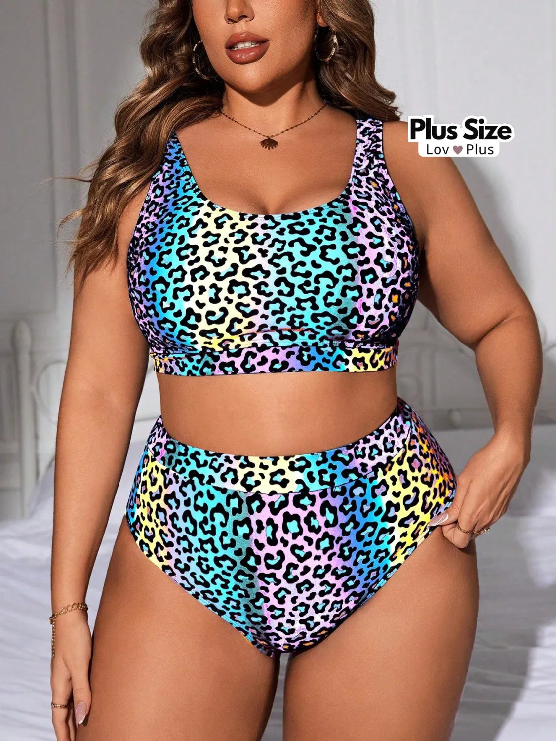Biquíni com Alças Grossas Animal Print Plus Size Biquínis Plus Size