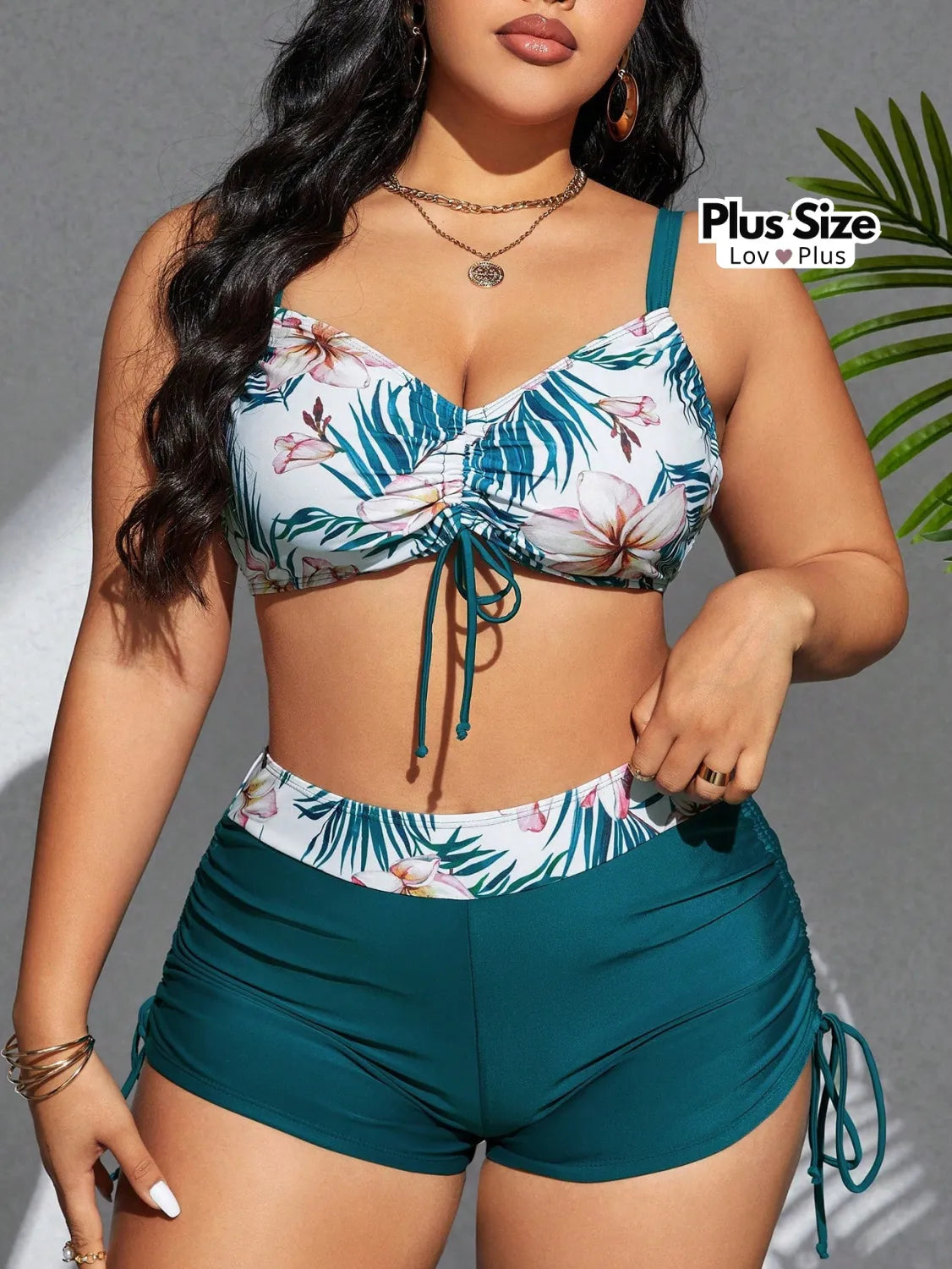 Biquíni tipo Shortinho Plus Size com Regulação Biquínis Plus Size