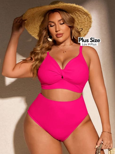 Biquíni Torcido Cintura Alta Plus Size - Tags: Biquínis Plus Size