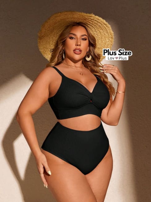 Biquíni Torcido Cintura Alta Plus Size - Tags: Biquínis Plus Size