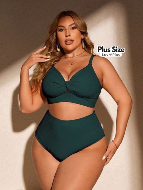 Biquíni Torcido Cintura Alta Plus Size - Tags: Biquínis Plus Size