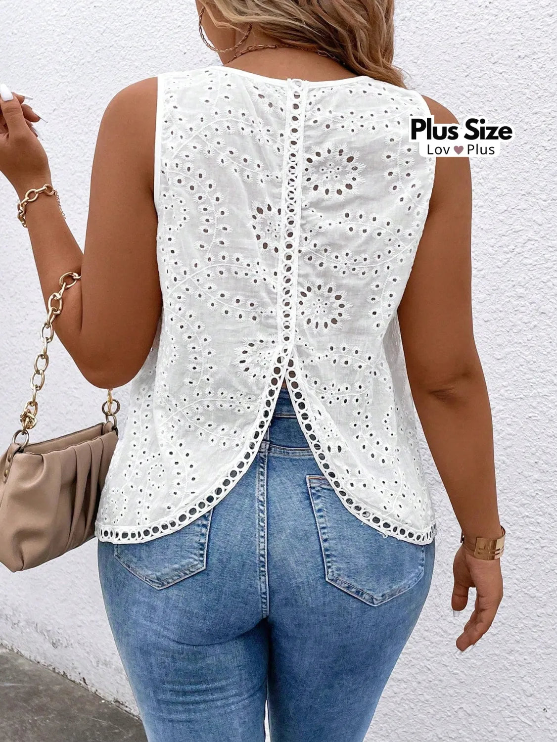 Blusa Branca Plus Size Laise 100% Algodão G / Branco Blusas Plus Size