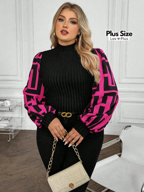 Blusa Chic Canelada Plus Size Tendência 2025 G / Pink Blusas Plus Size