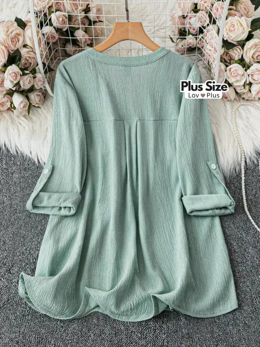 blusa chique plus size, blusa de manga comprida, blusa de manga comprida plus size, blusa de manga de enrolar, blusa de manga plus size, blusa de senhora plus size, blusa estampada plus size, blusa manga longa plus size, blusa para senhora plus size, blusa para trabalhar plus size, flexify, ft, logo , LovPlus
