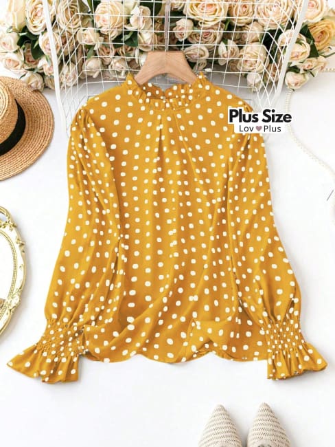 Blusa de Poá Delicada Diversas Cores Plus Size - Tags: Blusas Plus Size