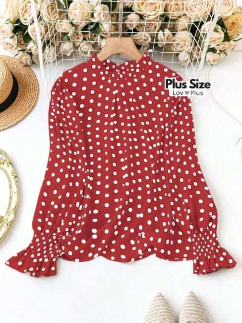 Blusa de Poá Delicada Diversas Cores Plus Size - Tags: Blusas Plus Size