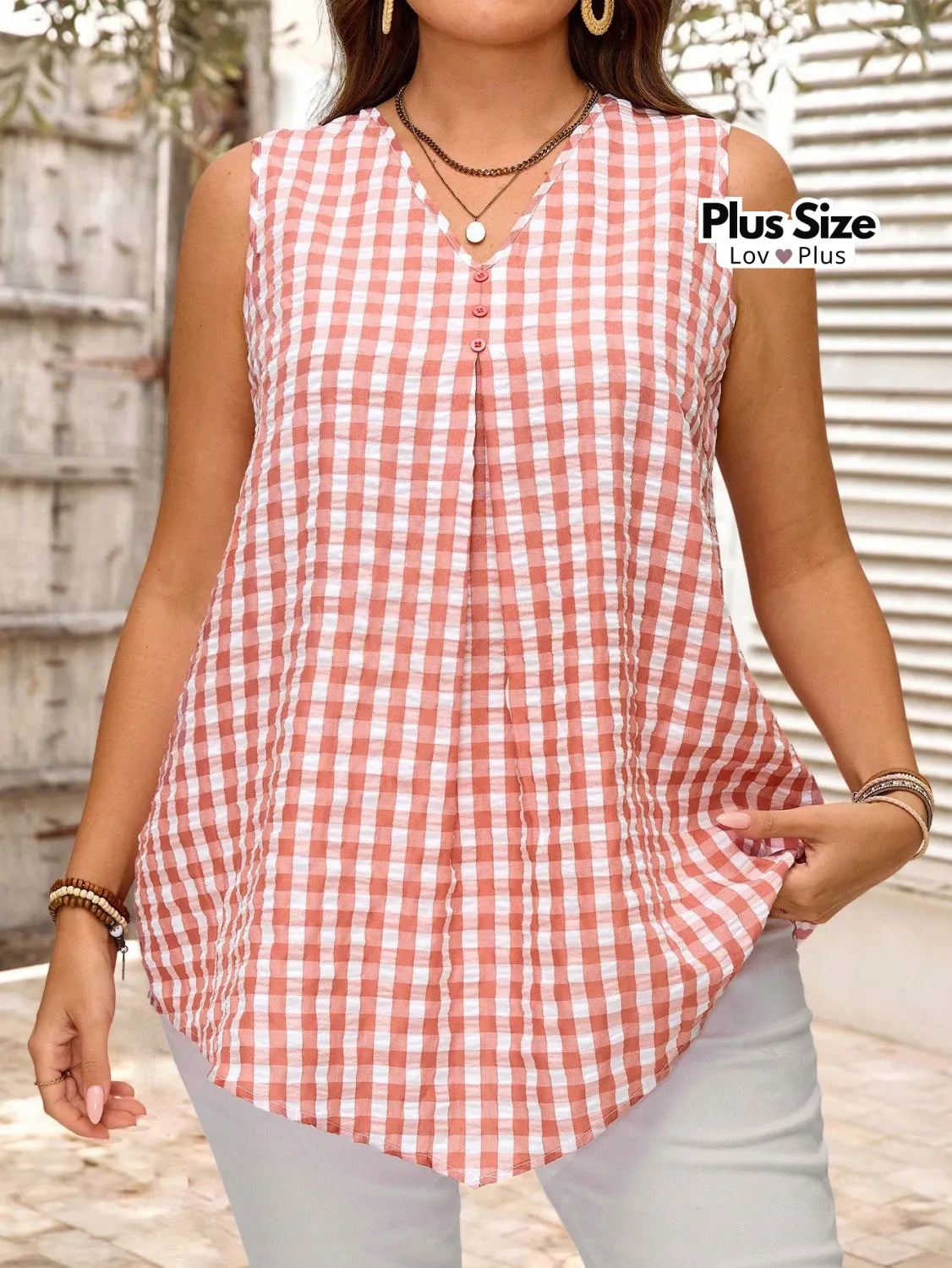 Blusa Plus Size Comprida Xadrez G / Xadrez Blusas Plus Size