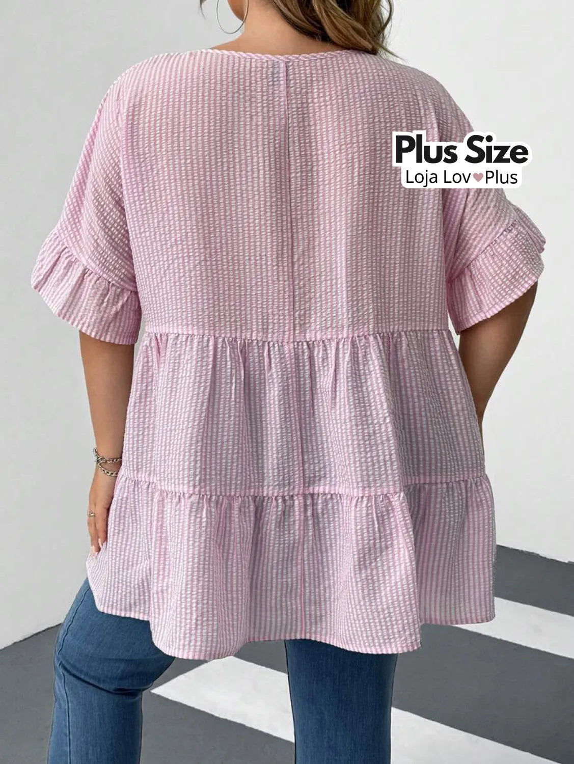Blusa Plus Size Estilo Boneca Retrô Blusas Plus Size