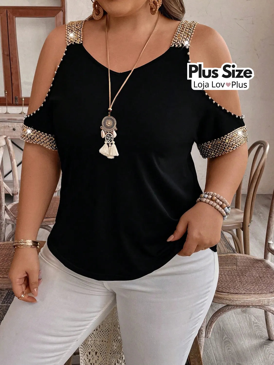Blusa Plus Size Estilosa Ciganinha Blusas Plus Size