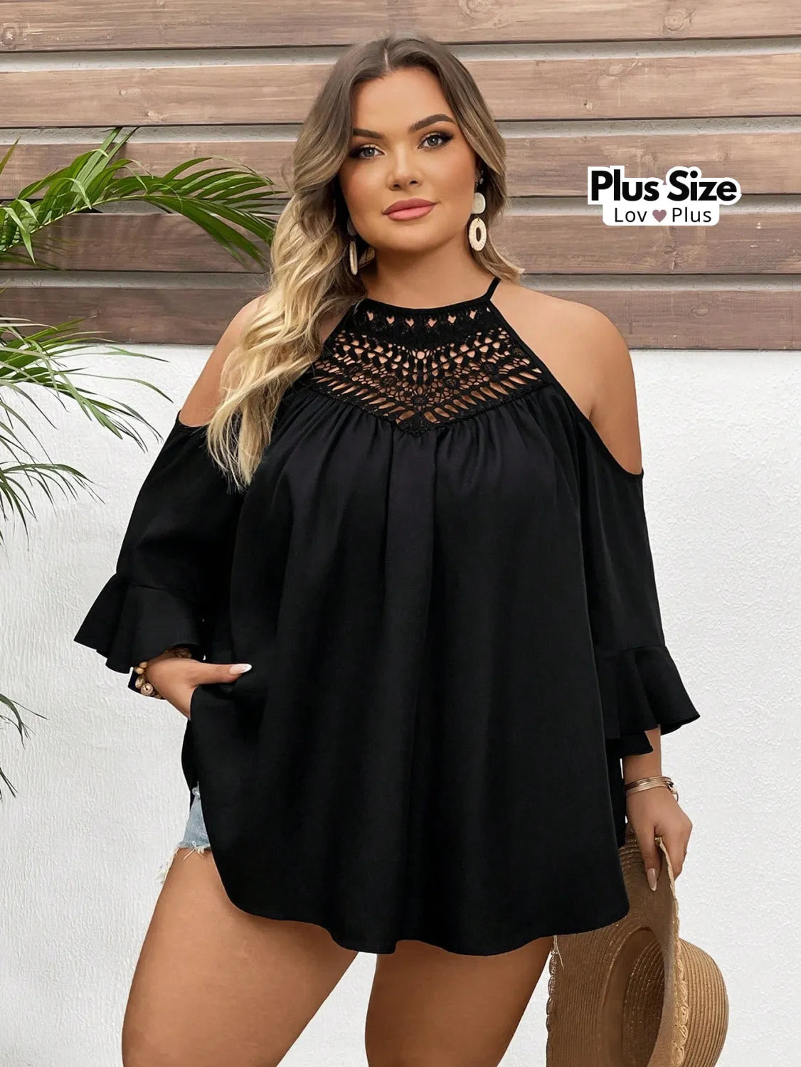 Blusa Plus Size Preta Ciganinha Blusas Plus Size