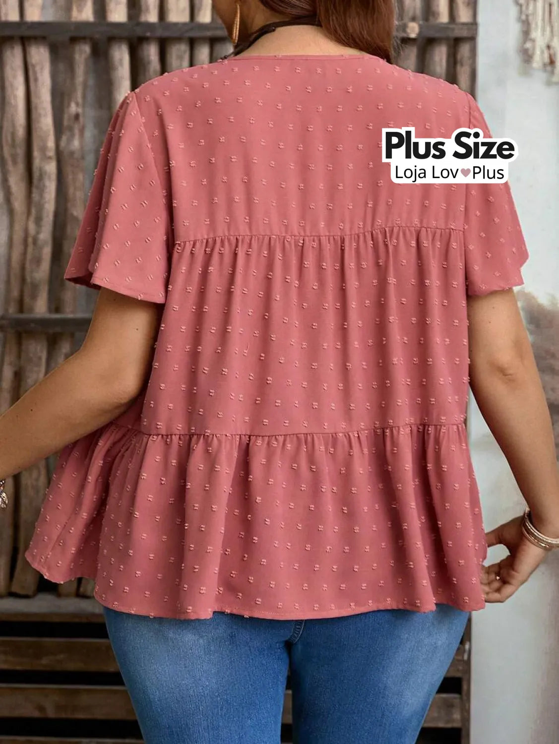 Blusa Plus Size Solta com Manga Curta Blusas Plus Size