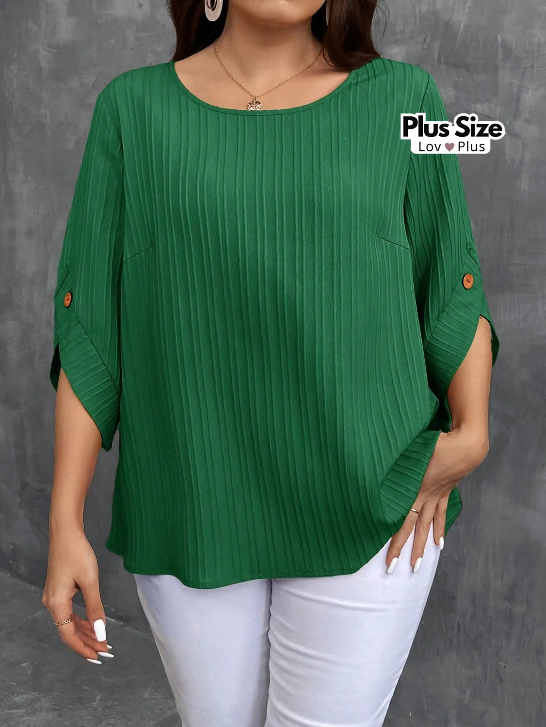 Blusa Plus Size Texturizada Diversas Cores G / Verde Blusas Plus Size