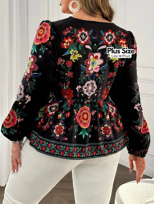 bata bonita plus size, bata feminina plus size, bata plus size, blusa boho plus size, blusa feminina boho, blusa feminina plus size, blusa preta estampada plus size, blusinha plus size, flexify, logo, look boho , LovPlus