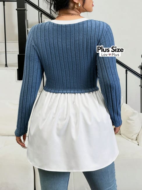Blusa Soltinha com Sobreposição Plus Size - Tags: Blusas Plus Size