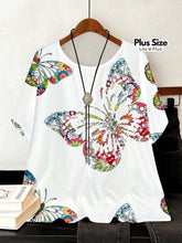 Blusa Soltinha Estampa de Borboleta Plus Size G / Branco Blusas Plus Size