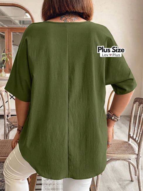 Blusa Soltinha Plus Size com Manga Blusas Plus Size