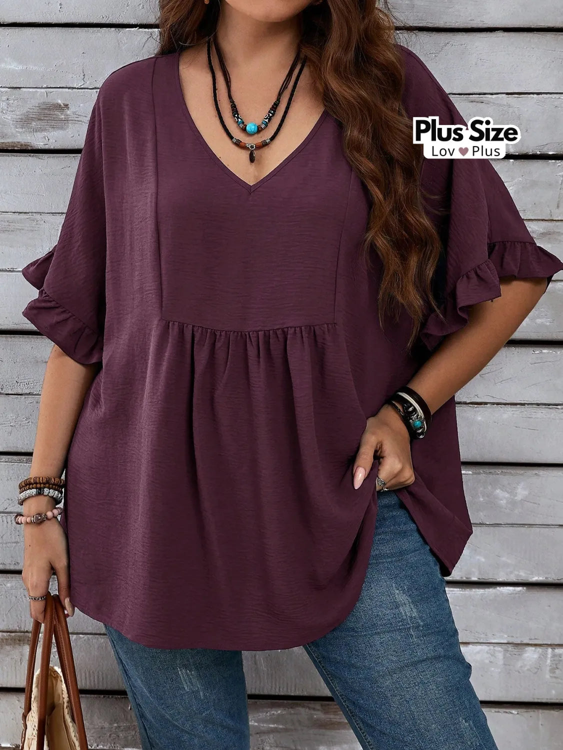 Blusa Soltinha Plus Size Estilosa G / Violeta Blusas Plus Size