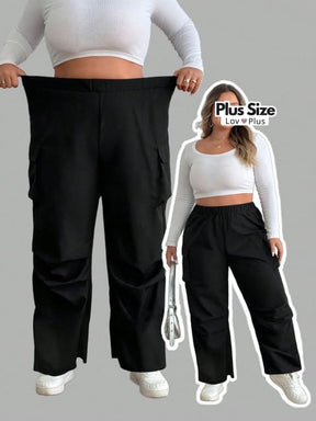Calça cargo plus size, calça cargo plus size preta, calça esportiva plus size, calça plus, calça preta cargo plus size, calça reta plus, Calças plus size, flexify, logo , LovPlus