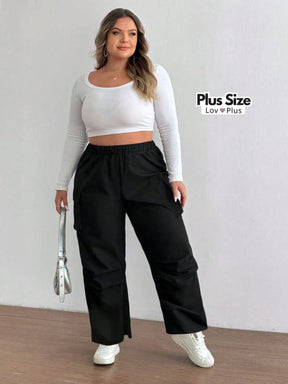 Calça cargo plus size, calça cargo plus size preta, calça esportiva plus size, calça plus, calça preta cargo plus size, calça reta plus, Calças plus size, flexify, logo , LovPlus