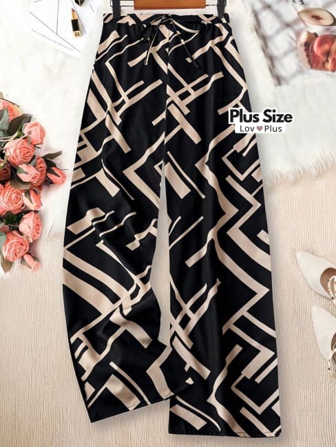 calca pantalona estampada, calça chique tamanho EGG, Calça feminina pantalona, calça feminina pantalona plus size, calça pantalona plus, Calças plus size, flexify, logo, pantalona, pantalona com cinto, pantalona plus size , LovPlus