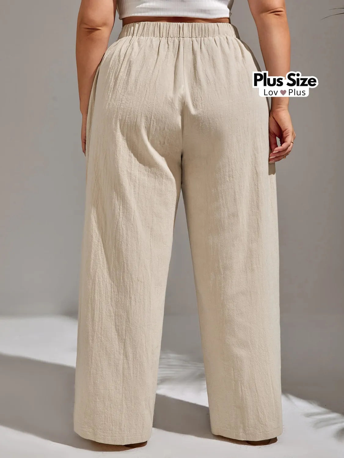 Calça Lisa de Linho Soltinha Plus Size Calças