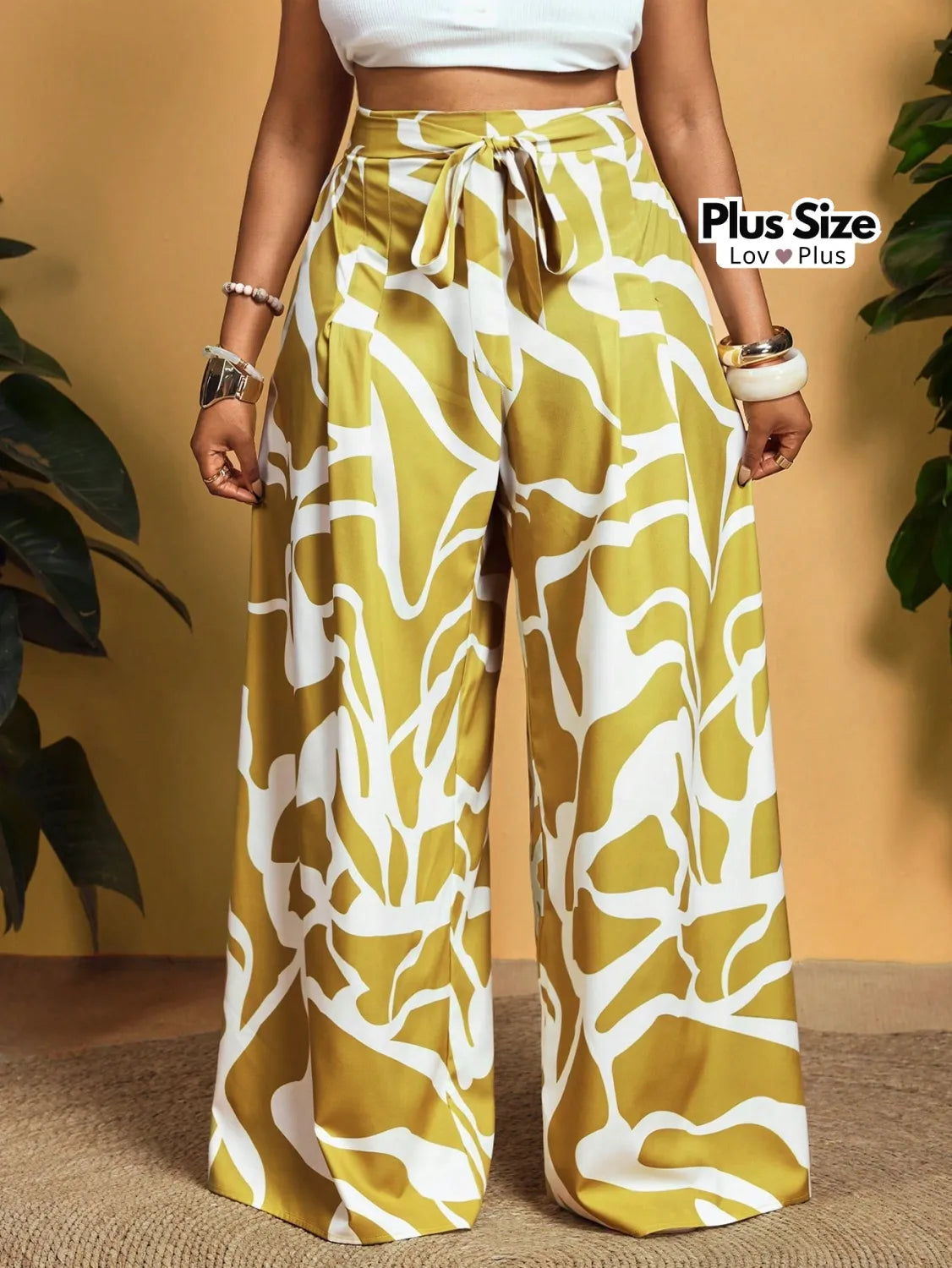 Calça Pantalona Plus Size com Cinto Calças