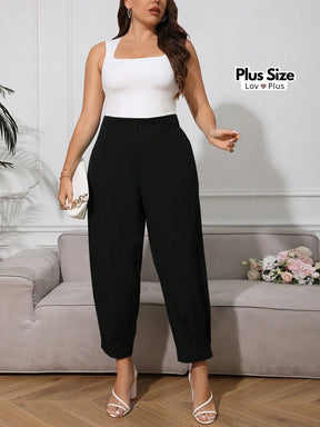 Calça Social Estilosa Plus Size Cintura Alta G / Preto Calças