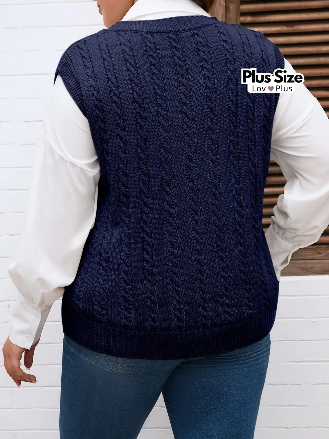 Camisa Plus Size com Sobreposição de Tricô Modal Blusas Plus Size