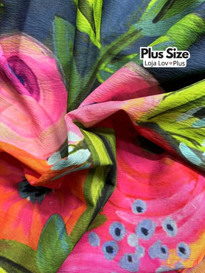 Camisa Plus Size Estilosa Floral Blusas Plus Size