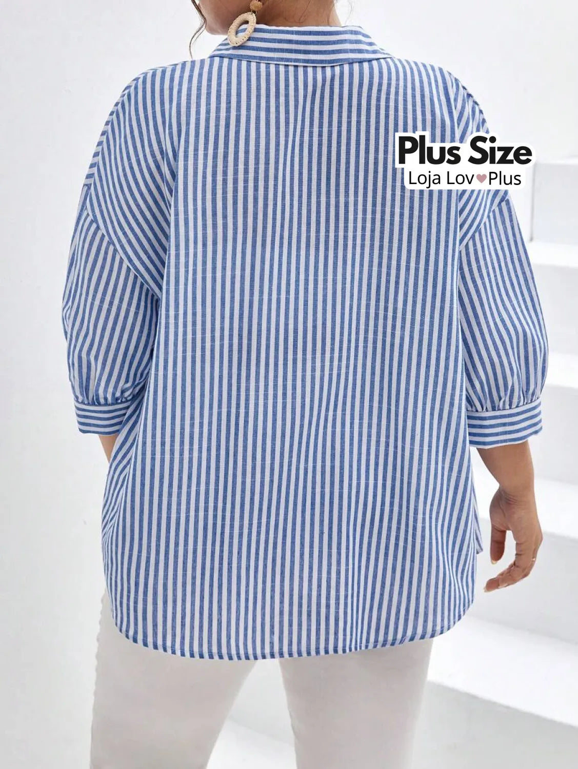 Camisa Plus Size Social de Botões Blusas Plus Size