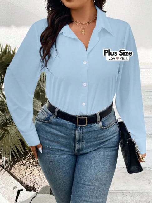 Camisa Social Plus Size Diversas Cores - Tags: Blusas Plus Size