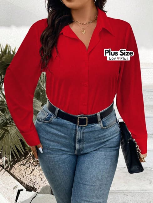 Camisa Social Plus Size Diversas Cores - Tags: Blusas Plus Size