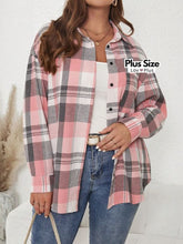 Camisa Xadrez de Botão Estilosa Plus Size - Tags: Blusas Plus Size