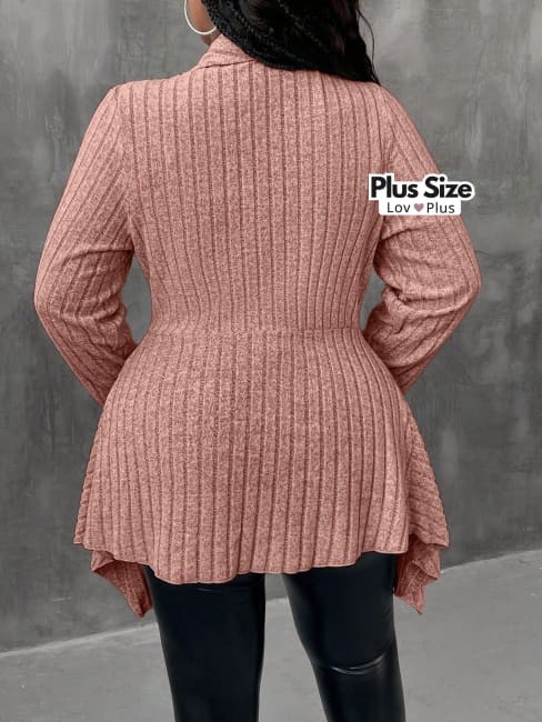 Cardigã Assimétrico Plus Size - Tags: Blusas Plus Size