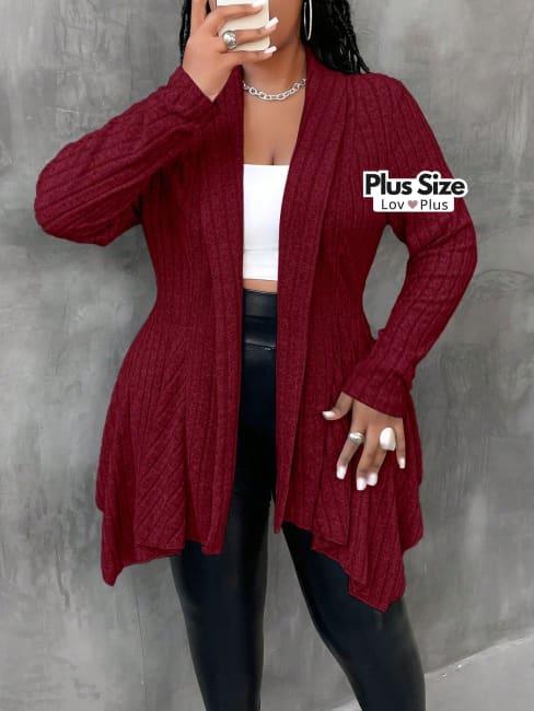 Cardigã Assimétrico Plus Size - Tags: Blusas Plus Size