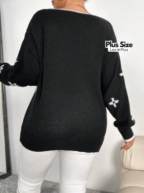 Cardigã Preto Plus Size Inspiração LV Blusas Plus Size