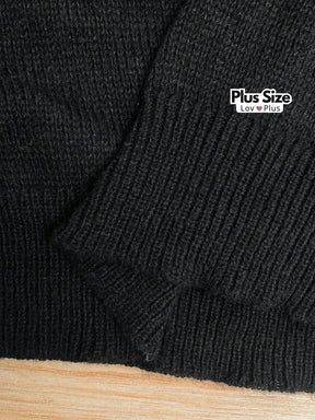 Cardigã Preto Plus Size Inspiração LV Blusas Plus Size