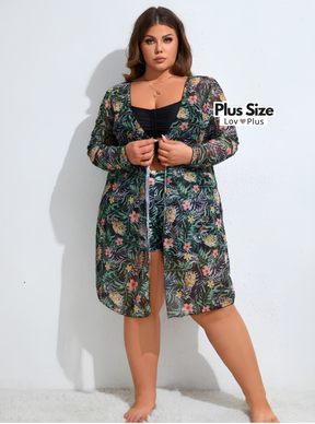 Conjunto Moderno de Praia Kit - 3 Peças Plus Size - Tags: Saídas de Praia Plus Size