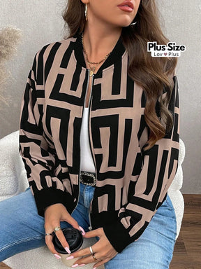 Jaqueta Plus Size com Zíper Frontal G / Nude Jaquetas Plus Size