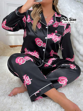 Pijama Feminino Confortável de Botão Plus Size Pijamas Plus Size