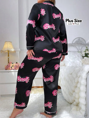 Pijama Feminino Confortável de Botão Plus Size Pijamas Plus Size