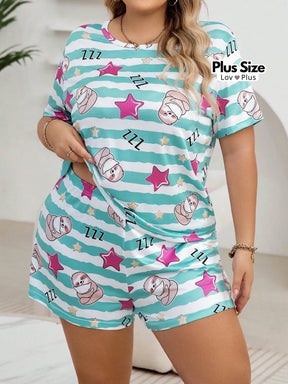 Pijama Feminino Curto Plus Size Estampado Pijamas Plus Size