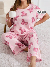 Pijama Feminino de Ursinhos Plus Size em Malha Fria Pijamas Plus Size