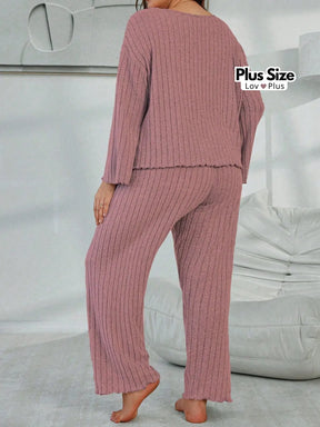 Pijama Feminino Plus Size Confortável em Malha Canelada Pijamas Plus Size