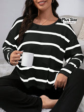 Pijama Feminino Plus Size Preto Listrado Confortável Pijamas Plus Size