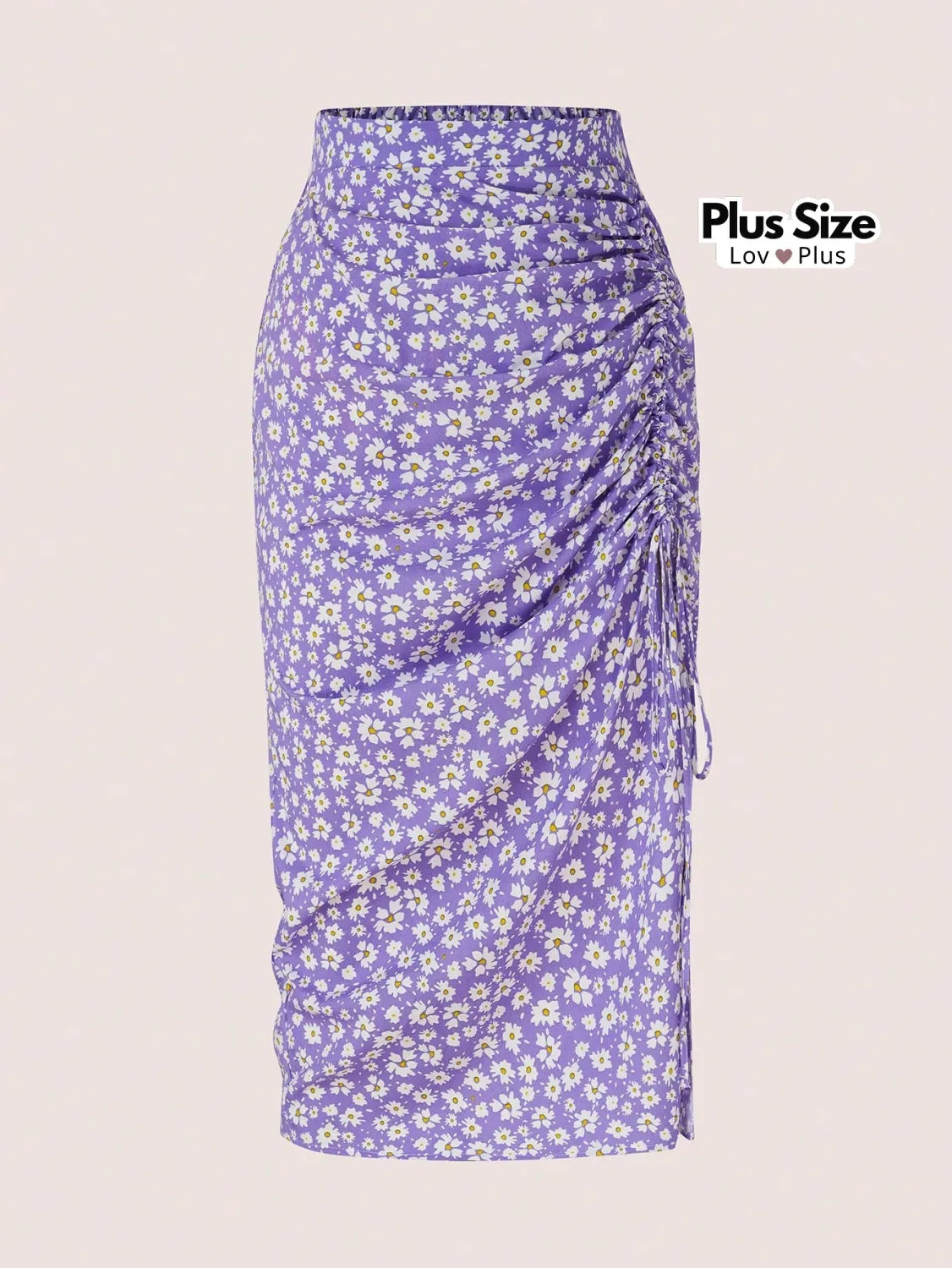 Saia com Fenda Regulável Plus Size G / Malva Saias Plus Size