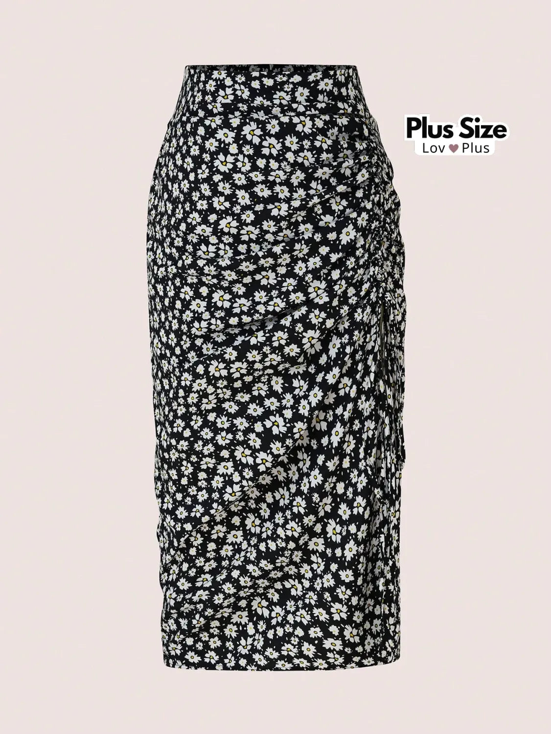 Saia com Fenda Regulável Plus Size G / Preta Saias Plus Size