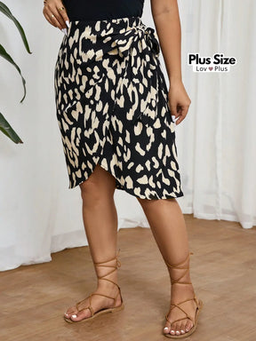 Saia Envolope Plus Size Animal Print Saias Plus Size